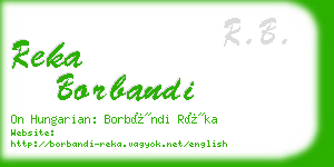 reka borbandi business card